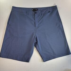 Travis Mathew Shorts Mens 40 Blue Performance Golf Lightweight Stretch Stripe
